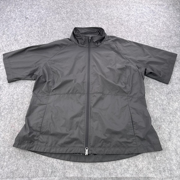 Zero Restriction Jacket Mens XL Black Short Sleeve Zip Golf Windbreaker W333L - Picture 1 of 12